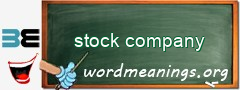 WordMeaning blackboard for stock company